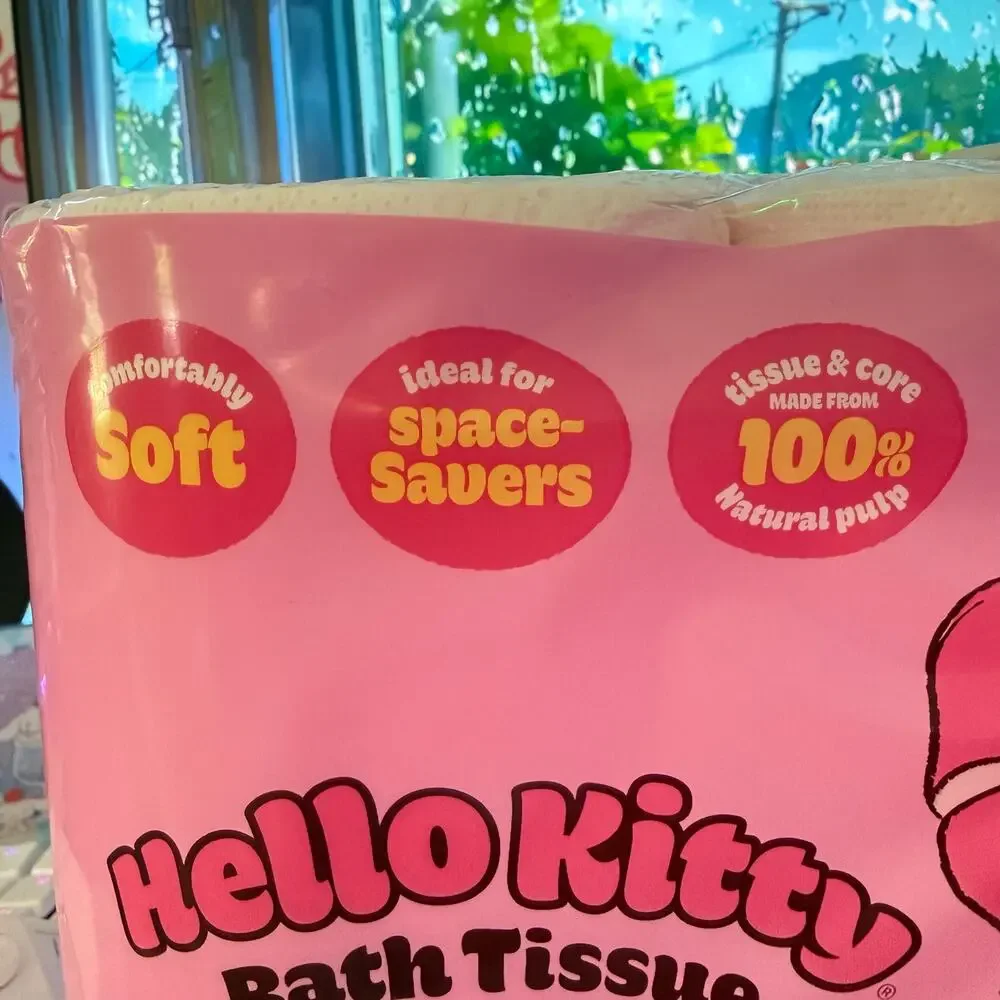 Hello Kitty Bath Tissue Soft 12 Rolls 3-Ply Pink Embossed Toilet Paper Sanrio